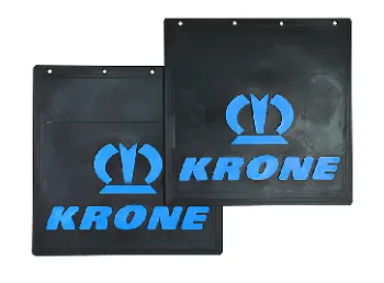 Брызговики 400х400 (KRONE + знак) синяя надпись LUX РБ