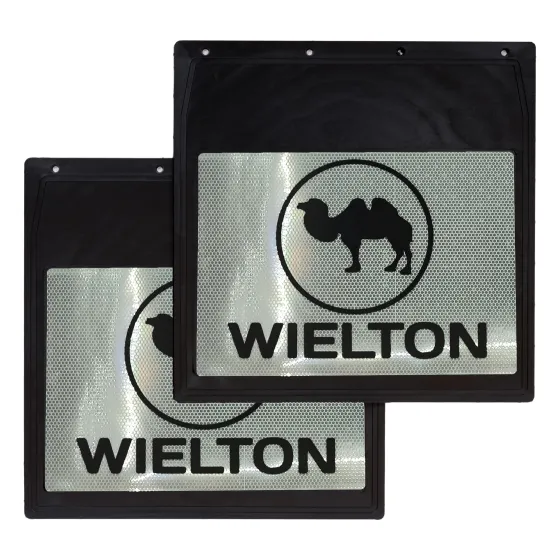 Брызговики 400х400мм "WIELTON" (черный) с светоотражающей белой основой