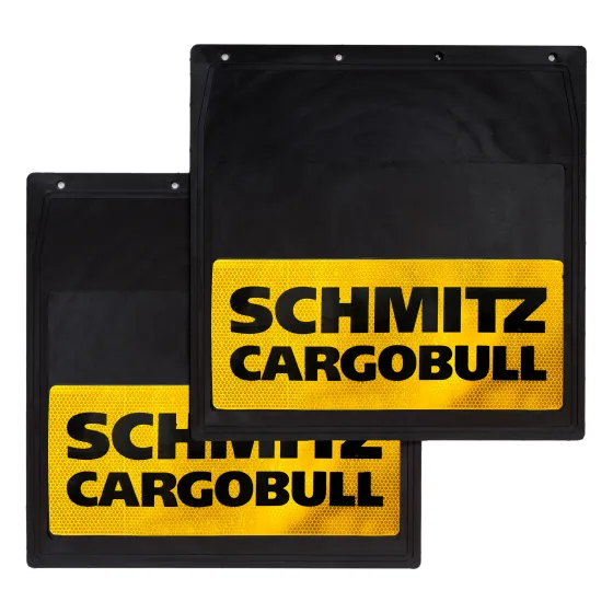 Брызговики 400х400мм "SCHMITZ CARGOBULL" с светоотражающей ЖЕЛТОЙ основой