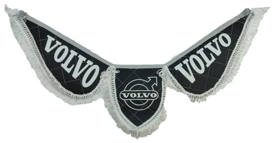 Вымпел тройной эко-кожа стеганная Volvo черный
